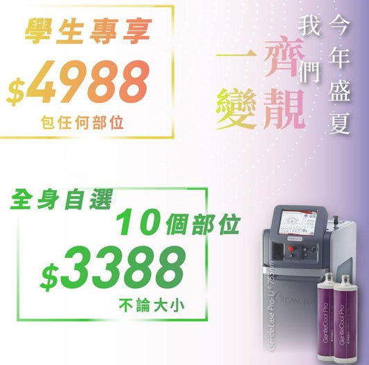 男女學生Pro-U 755nm全身脫毛